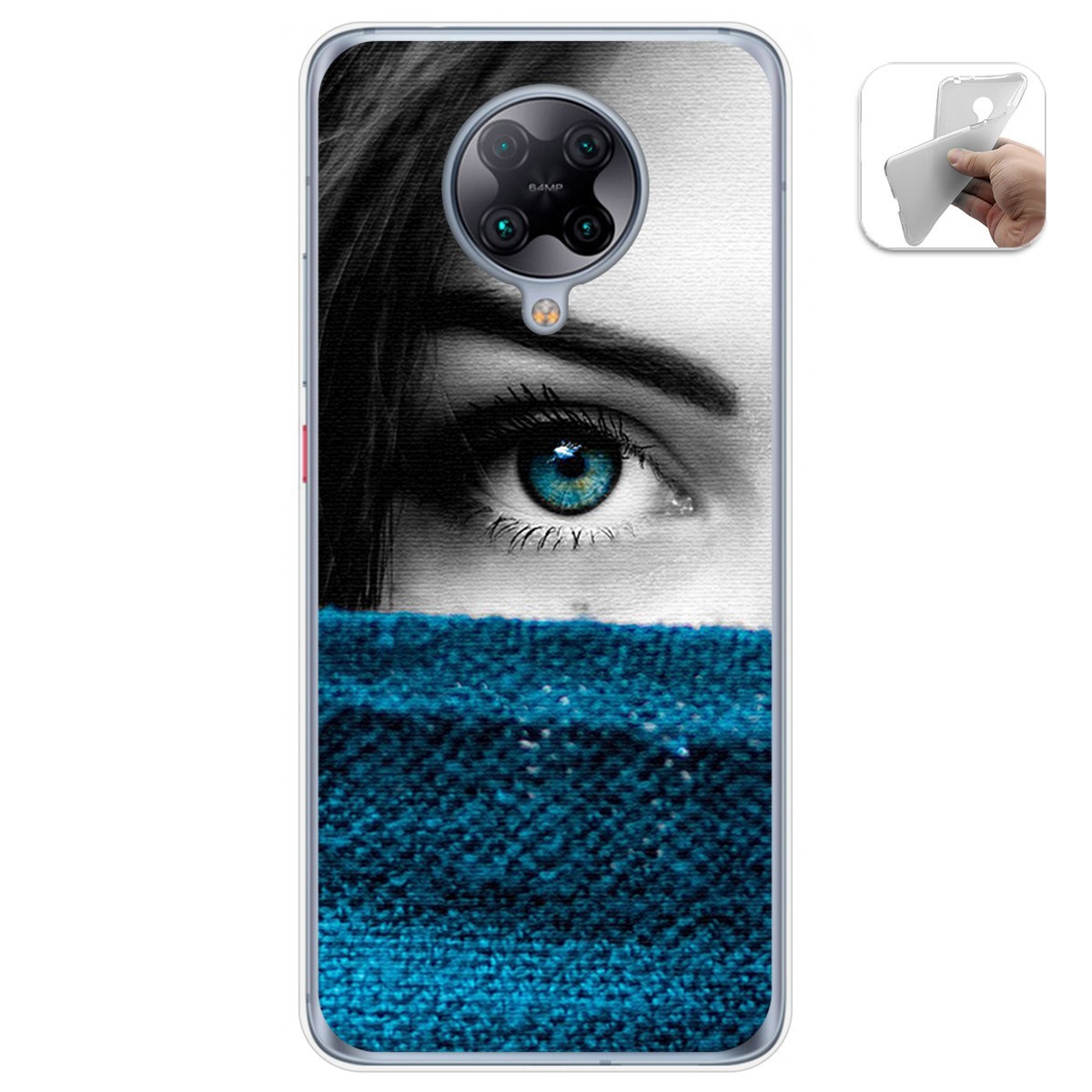 Funda Gel Tpu para Xiaomi POCO F2 Pro diseño Ojo Dibujos
