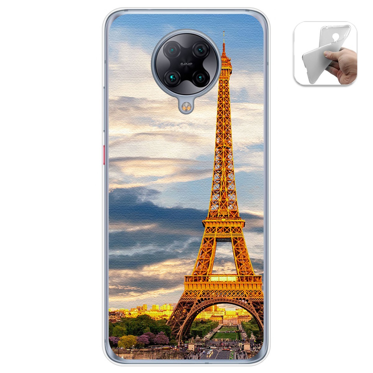 Funda Gel Tpu para Xiaomi POCO F2 Pro diseño Paris Dibujos