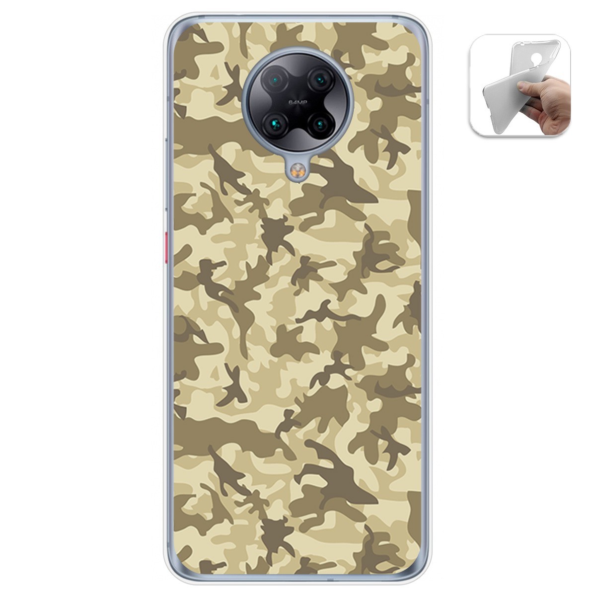 Funda Gel Tpu para Xiaomi POCO F2 Pro diseño Sand Camuflaje Dibujos