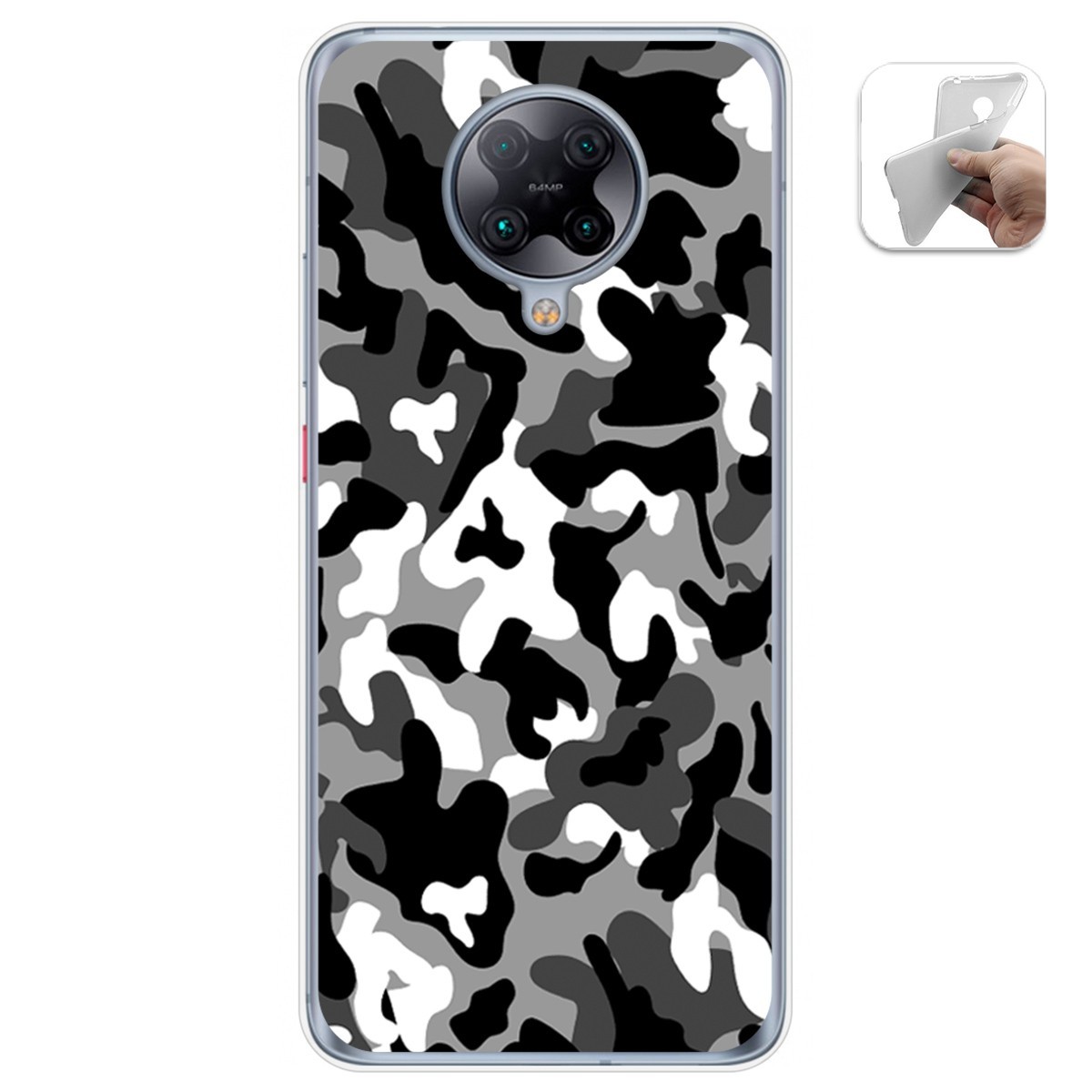 Funda Gel Tpu para Xiaomi POCO F2 Pro diseño Snow Camuflaje Dibujos