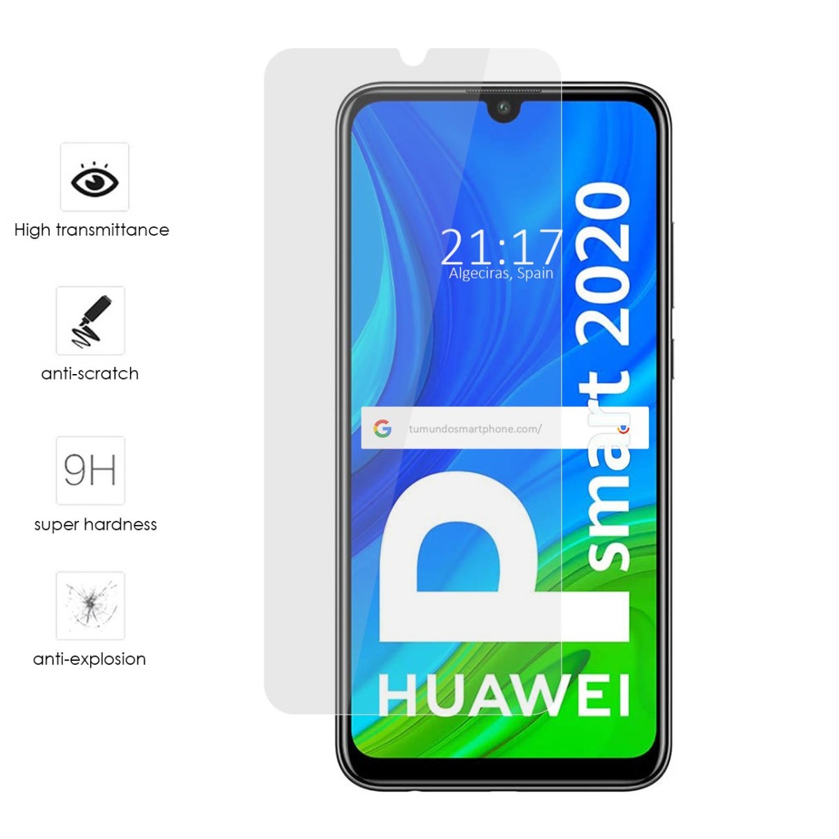 Protector Cristal Templado para Huawei P Smart 2020 Vidrio