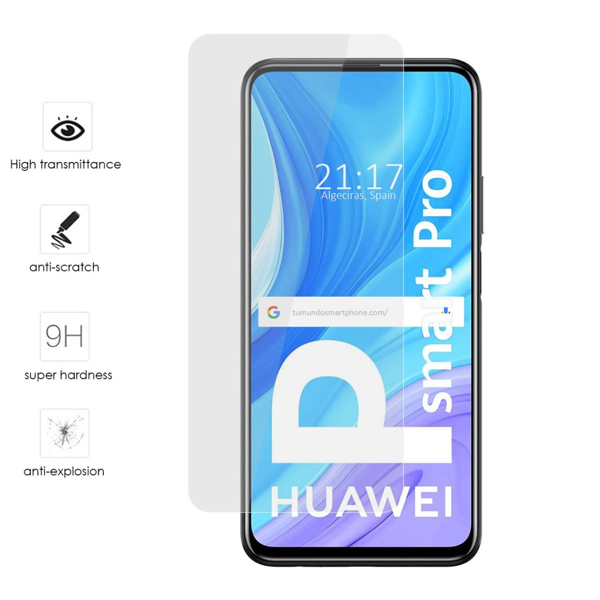 Protector Cristal Templado para Huawei P Smart Pro Vidrio