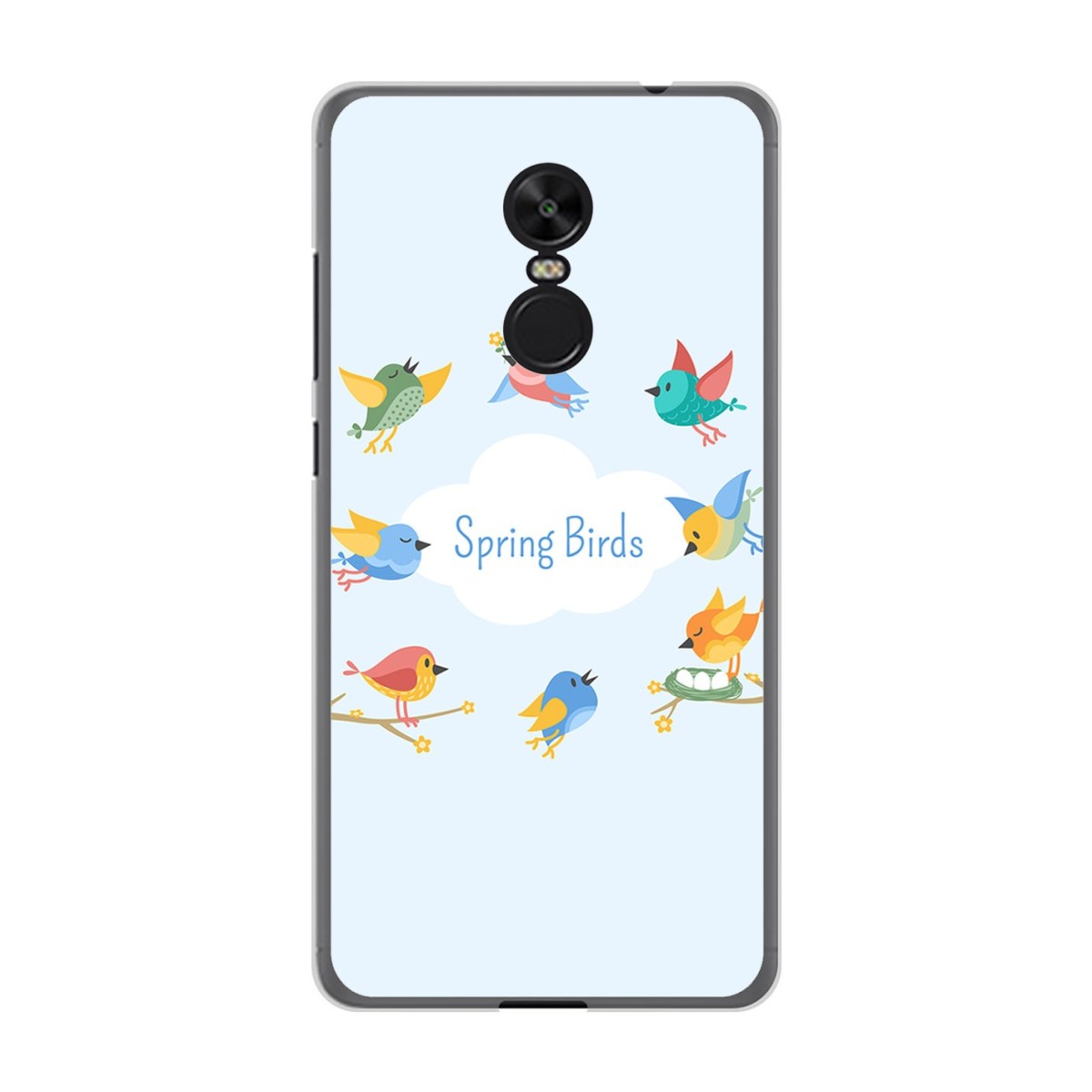 Funda Gel Tpu para Xiaomi Redmi Note 4X / Note 4 Version Global Diseño Spring Birds Dibujos