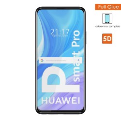 Protector Cristal Templado Completo 5D Full Glue Negro para Huawei P Smart Pro Vidrio 2