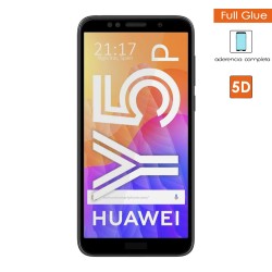 Protector Cristal Templado Completo 5D Full Glue Negro para Huawei Y5P Vidrio 2