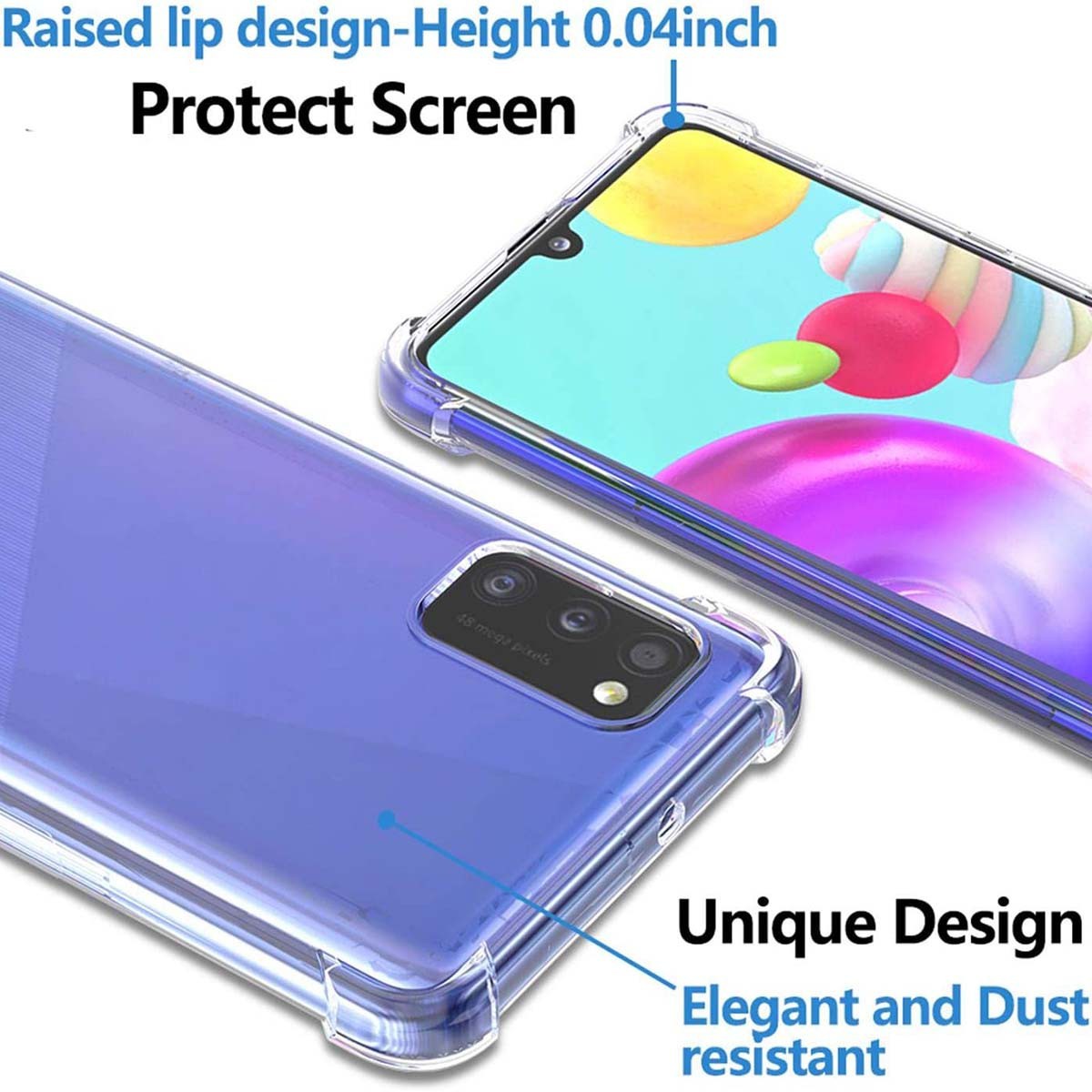 Funda Gel Tpu Anti-Shock Transparente para Samsung Galaxy A41