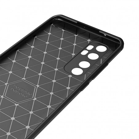 Funda Gel Tpu Tipo Carbon Negra para Xiaomi Mi Note 10 Lite