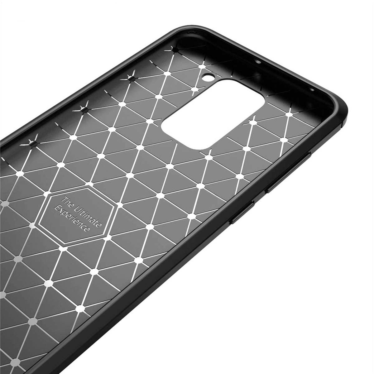 Funda Gel Tpu Tipo Carbon Negra para Xiaomi Redmi Note 9