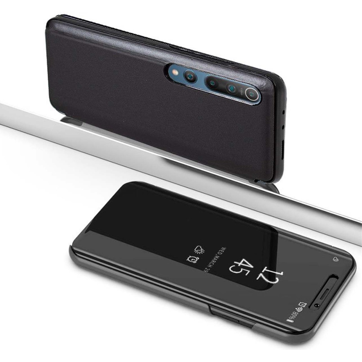 Funda Flip Cover Clear View para Xiaomi Mi 10 / Mi 10 Pro color Negra