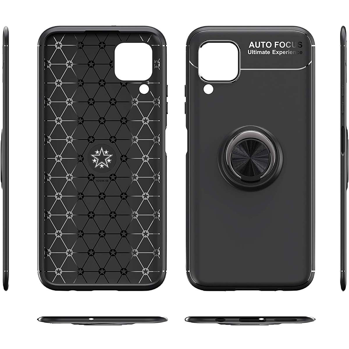 Funda Magnetica Soporte con Anillo Giratorio 360 para Huawei P40 Lite Azul