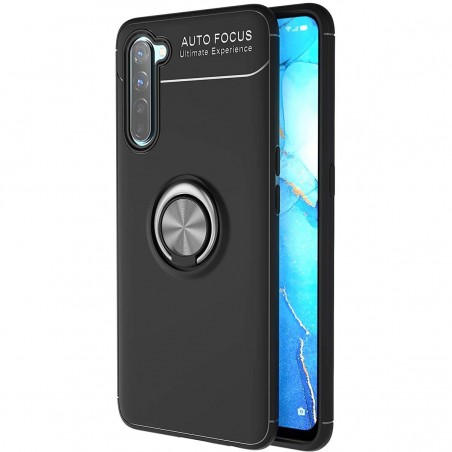 Funda Magnetica Soporte con Anillo Giratorio 360 para Oppo Find X2 Lite Negra
