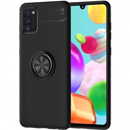 Funda Magnetica Soporte con Anillo Giratorio 360 para Samsung Galaxy A41 Negra