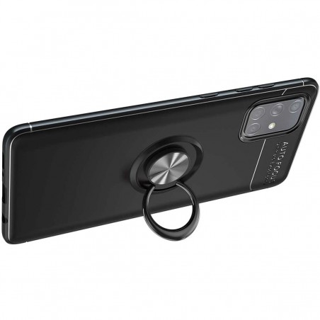 Funda Magnetica Soporte con Anillo Giratorio 360 para Samsung Galaxy A41 Azul