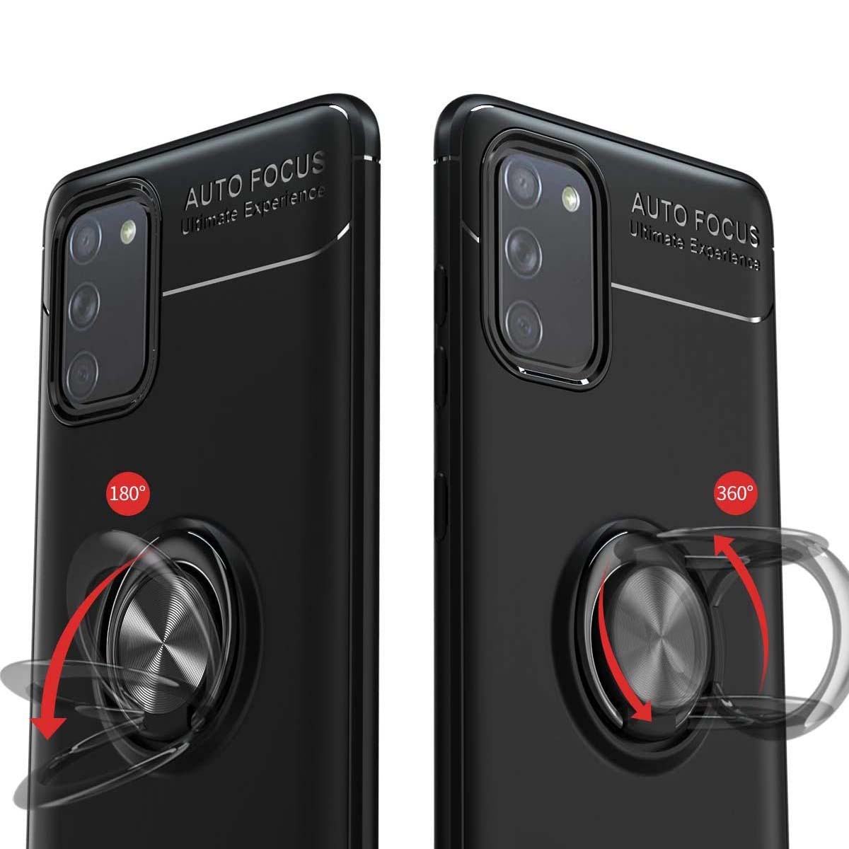 Funda Magnetica Soporte con Anillo Giratorio 360 para Samsung Galaxy A41 Azul