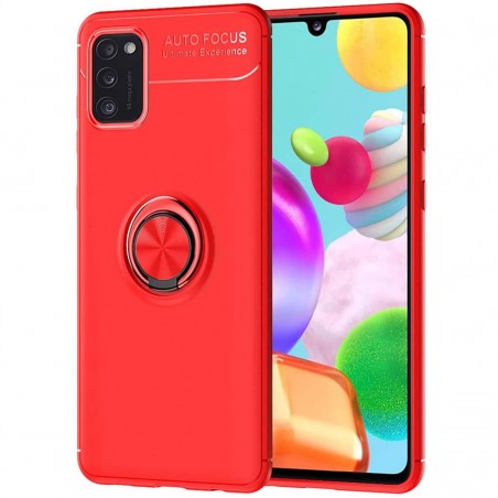 Funda Magnetica Soporte con Anillo Giratorio 360 para Samsung Galaxy A41 Roja