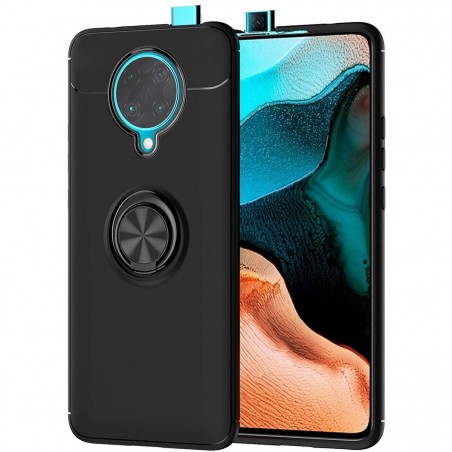 Funda Magnetica Soporte con Anillo Giratorio 360 para Xiaomi POCO F2 Pro Negra