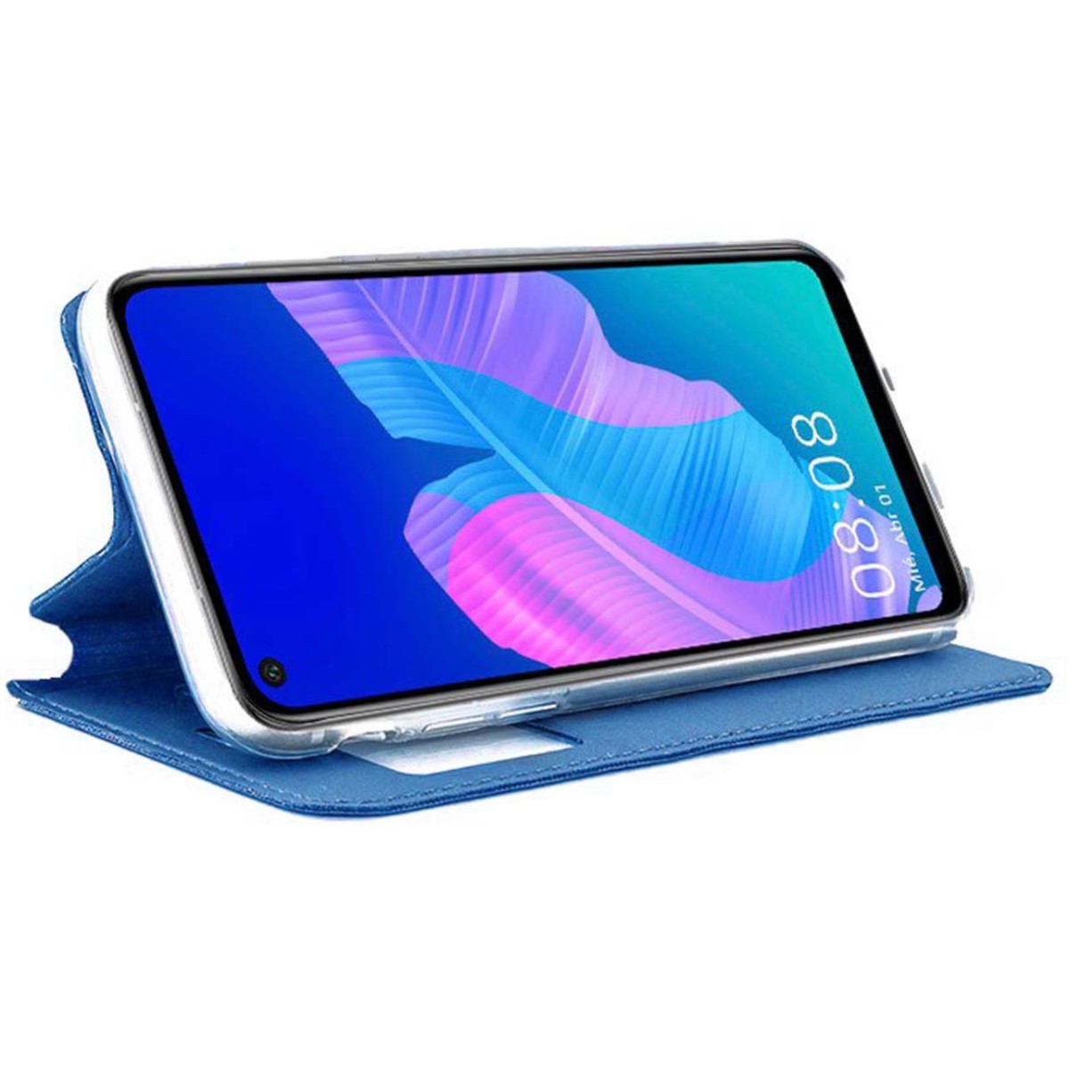 Funda Libro Soporte con Ventana para Huawei P40 Lite E color Azul
