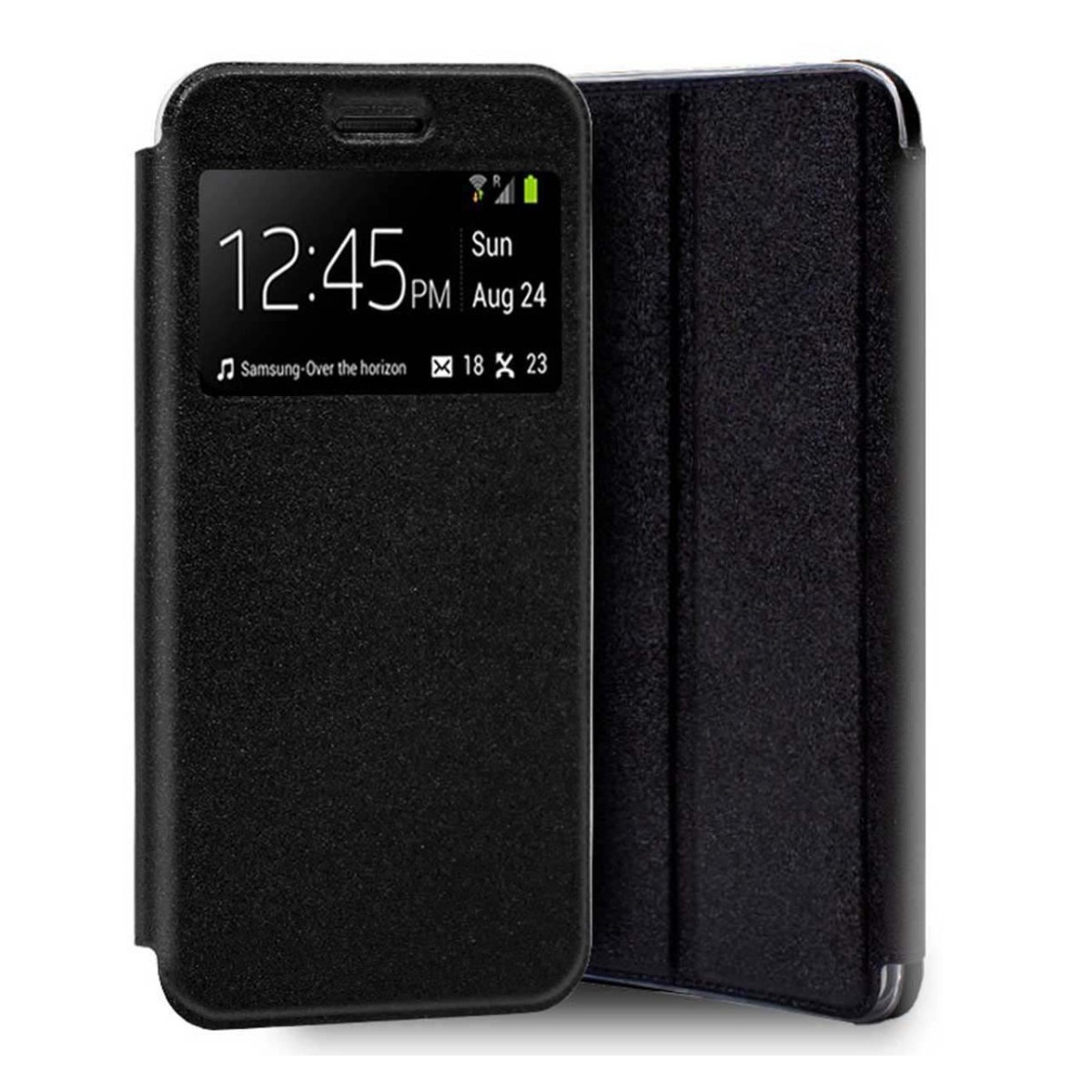 Funda Libro Soporte con Ventana para Huawei Y5p color Negra