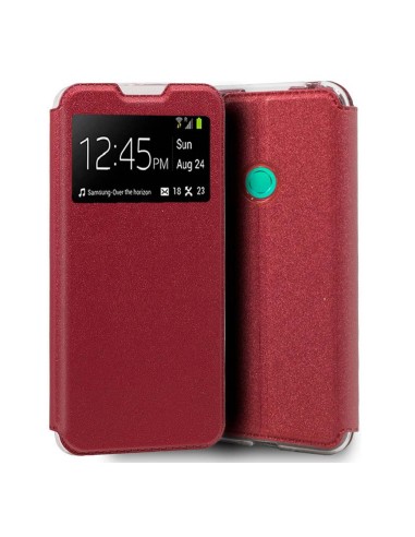 Funda Libro Soporte con Ventana para Huawei Y6p color Roja