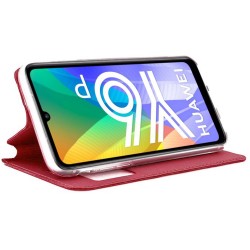 Funda Libro Soporte con Ventana para Huawei Y6p color Roja 2