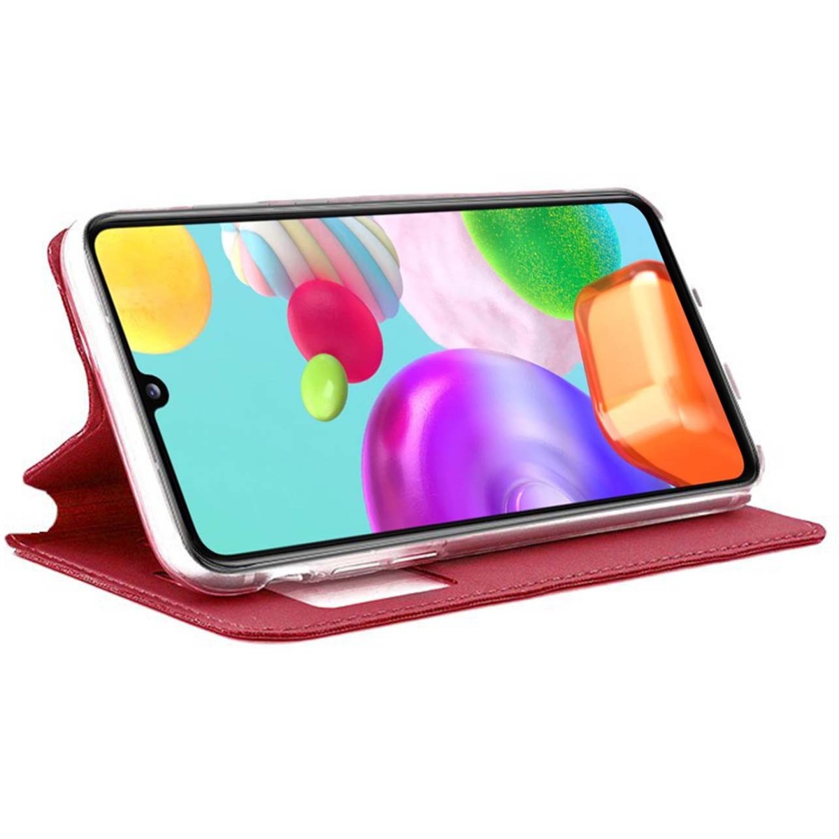 Funda Libro Soporte con Ventana para Samsung Galaxy A41 color Roja