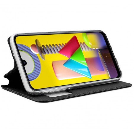 Funda Libro Soporte con Ventana para Samsung Galaxy M31 color Negra