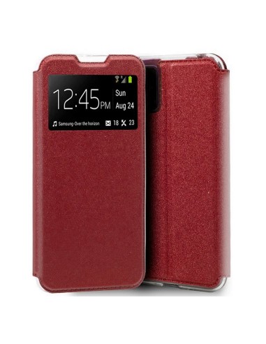 Funda Libro Soporte con Ventana para Xiaomi Mi 10 Lite color Roja