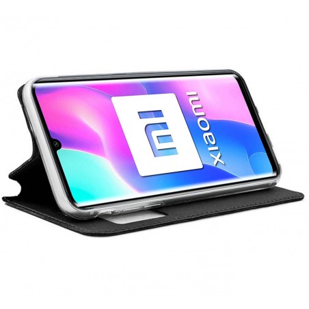 Funda Libro Soporte con Ventana para Xiaomi Mi Note 10 Lite color Negra