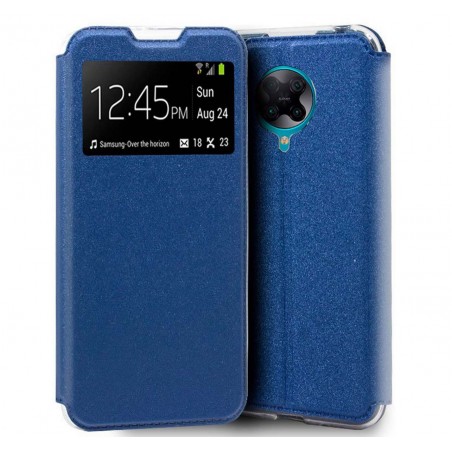 Funda Libro Soporte con Ventana para Xiaomi POCO F2 Pro color Azul