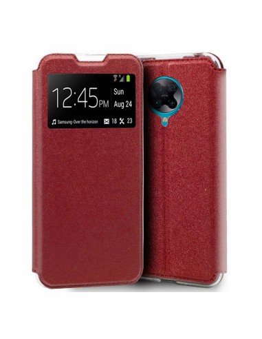 Funda Libro Soporte con Ventana para Xiaomi POCO F2 Pro color Roja