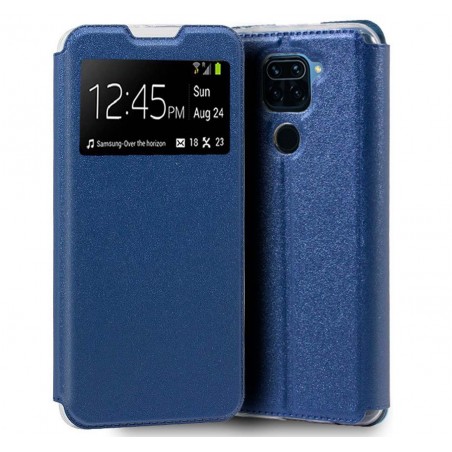 Funda Libro Soporte con Ventana para Xiaomi Redmi Note 9 color Azul