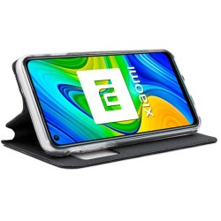 Funda Libro Soporte con Ventana para Xiaomi Redmi Note 9 color Negra 2
