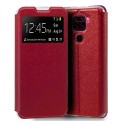 Funda Libro Soporte con Ventana para Xiaomi Redmi Note 9 color Roja