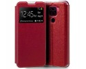 Funda Libro Soporte con Ventana para Xiaomi Redmi Note 9 color Roja