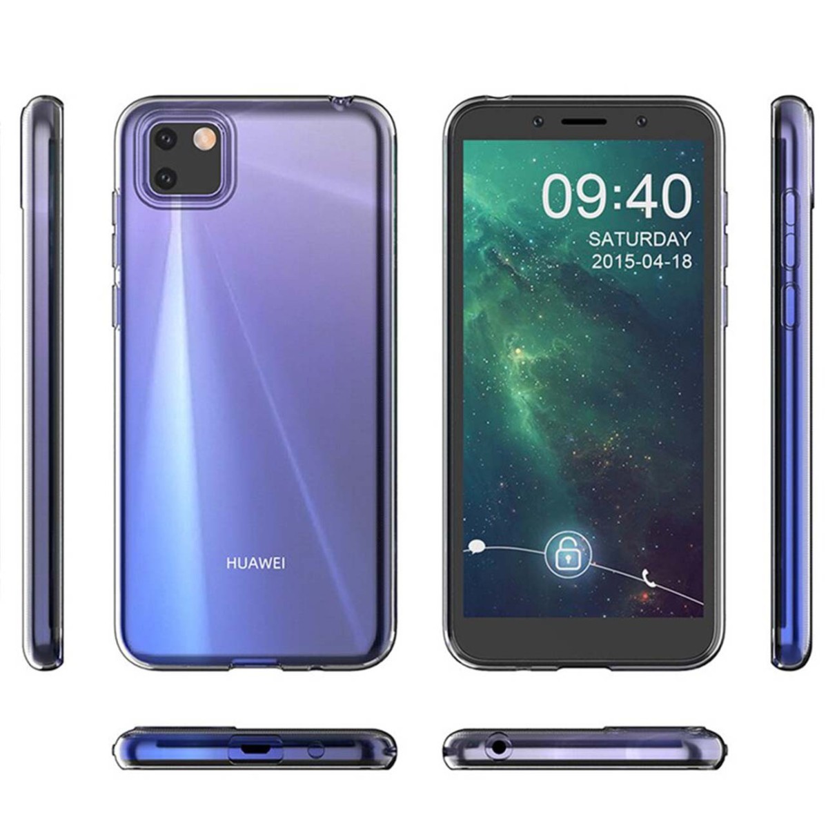 Funda Silicona Gel TPU Transparente para Huawei Y5p
