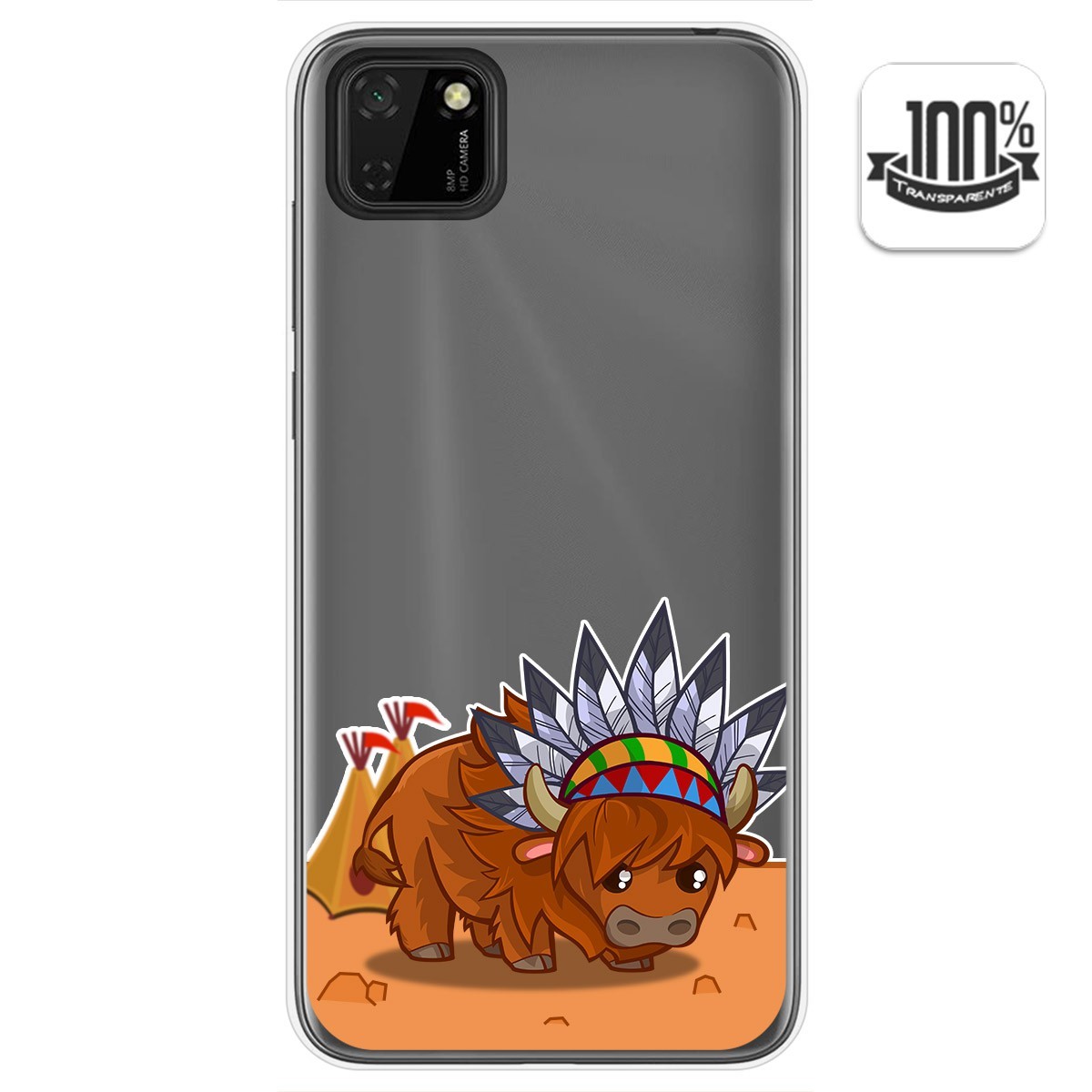 Funda Gel Transparente para Huawei Y5p diseño Bufalo Dibujos