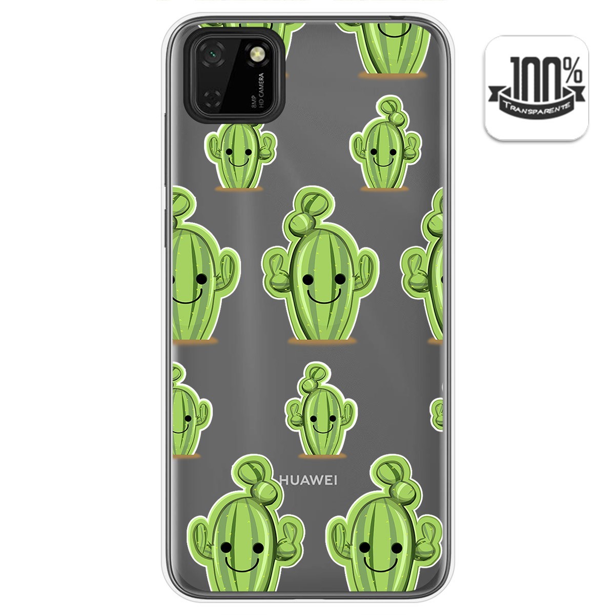 Funda Gel Transparente para Huawei Y5p diseño Cactus Dibujos