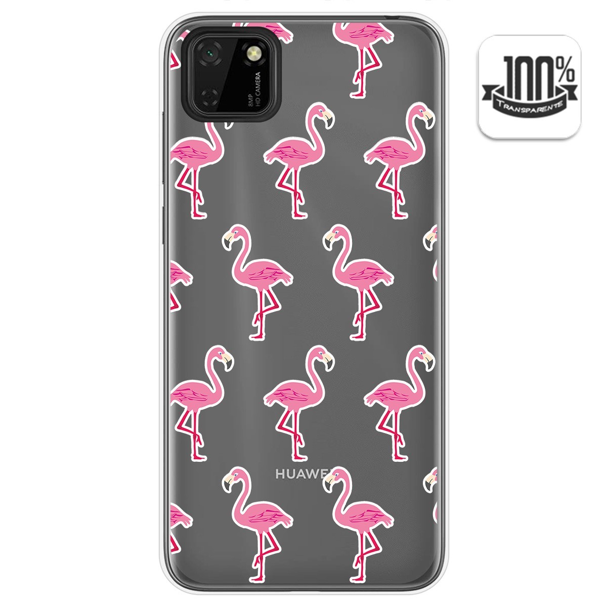 Funda Gel Transparente para Huawei Y5p diseño Flamenco Dibujos