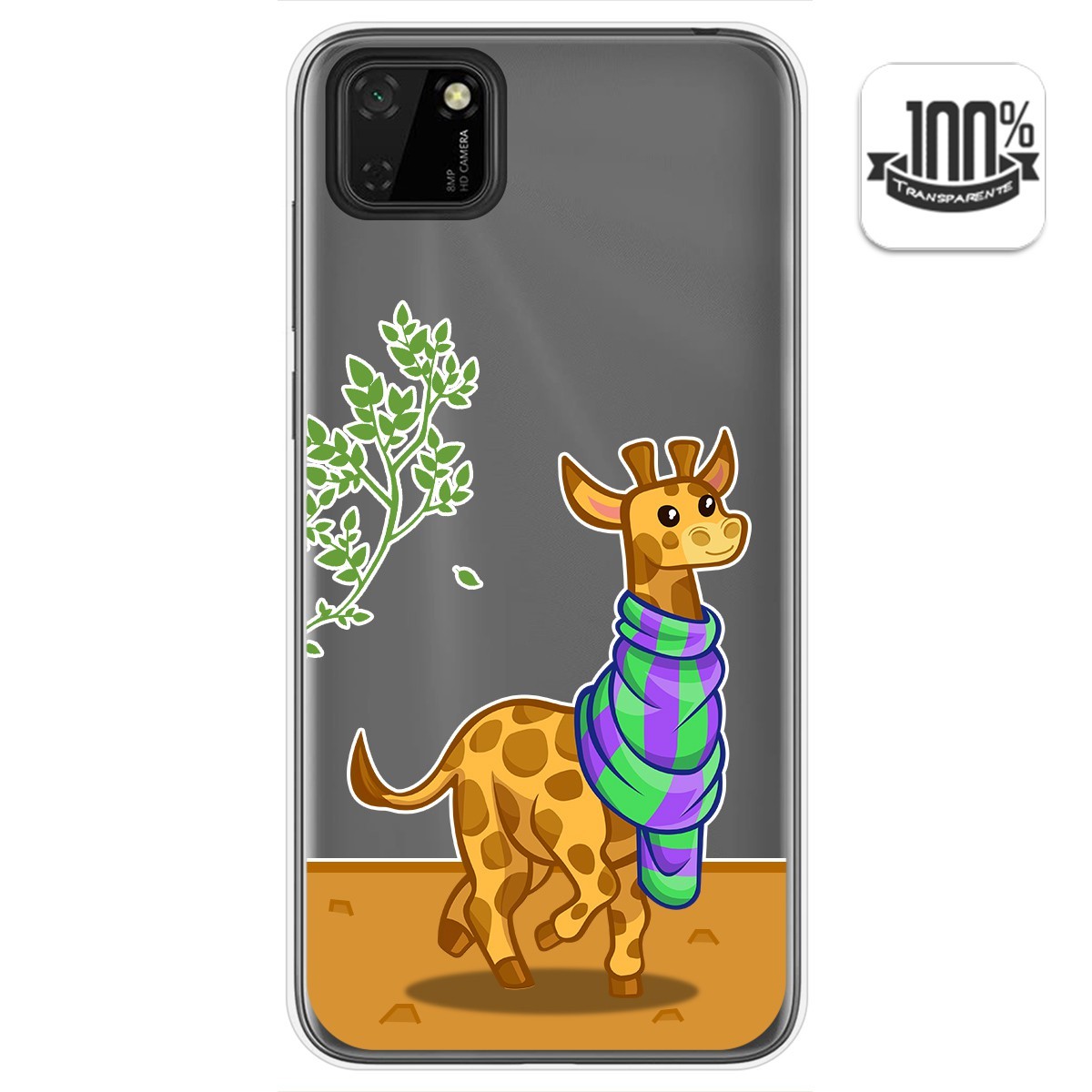 Funda Gel Transparente para Huawei Y5p diseño Jirafa Dibujos