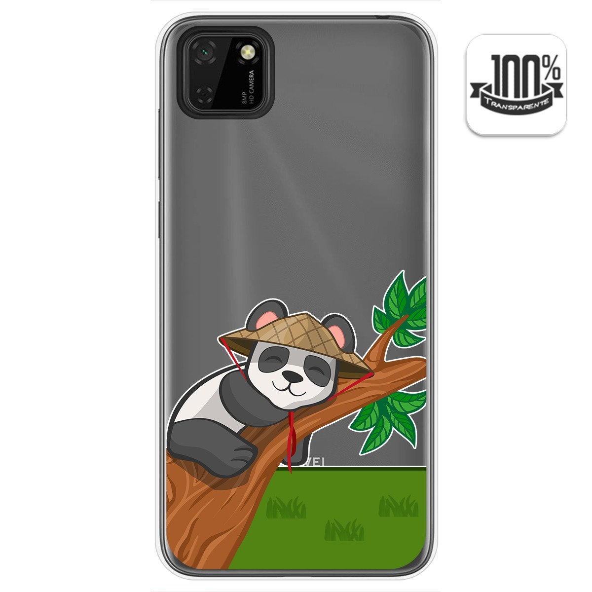 Funda Gel Transparente para Huawei Y5p diseño Panda Dibujos