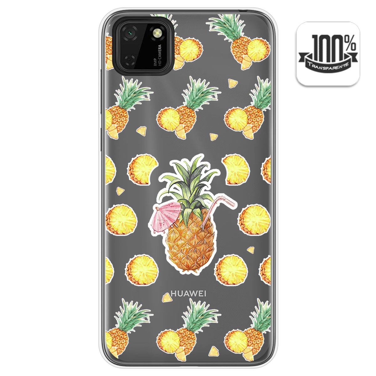 Funda Gel Transparente para Huawei Y5p diseño Piña Dibujos