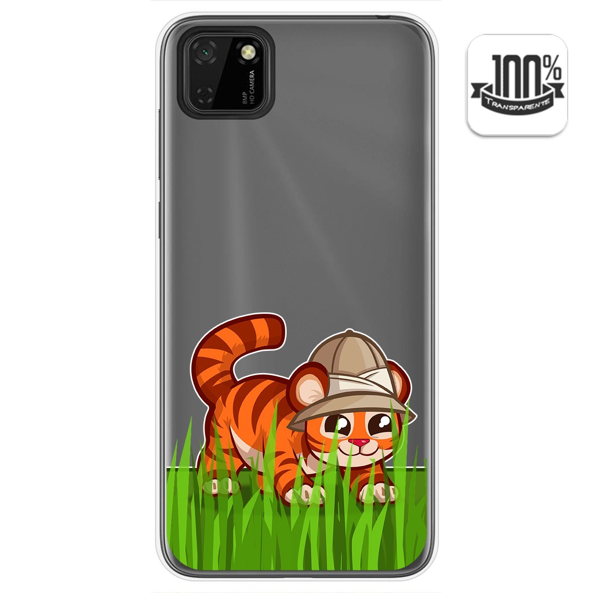 Funda Gel Transparente para Huawei Y5p diseño Tigre Dibujos