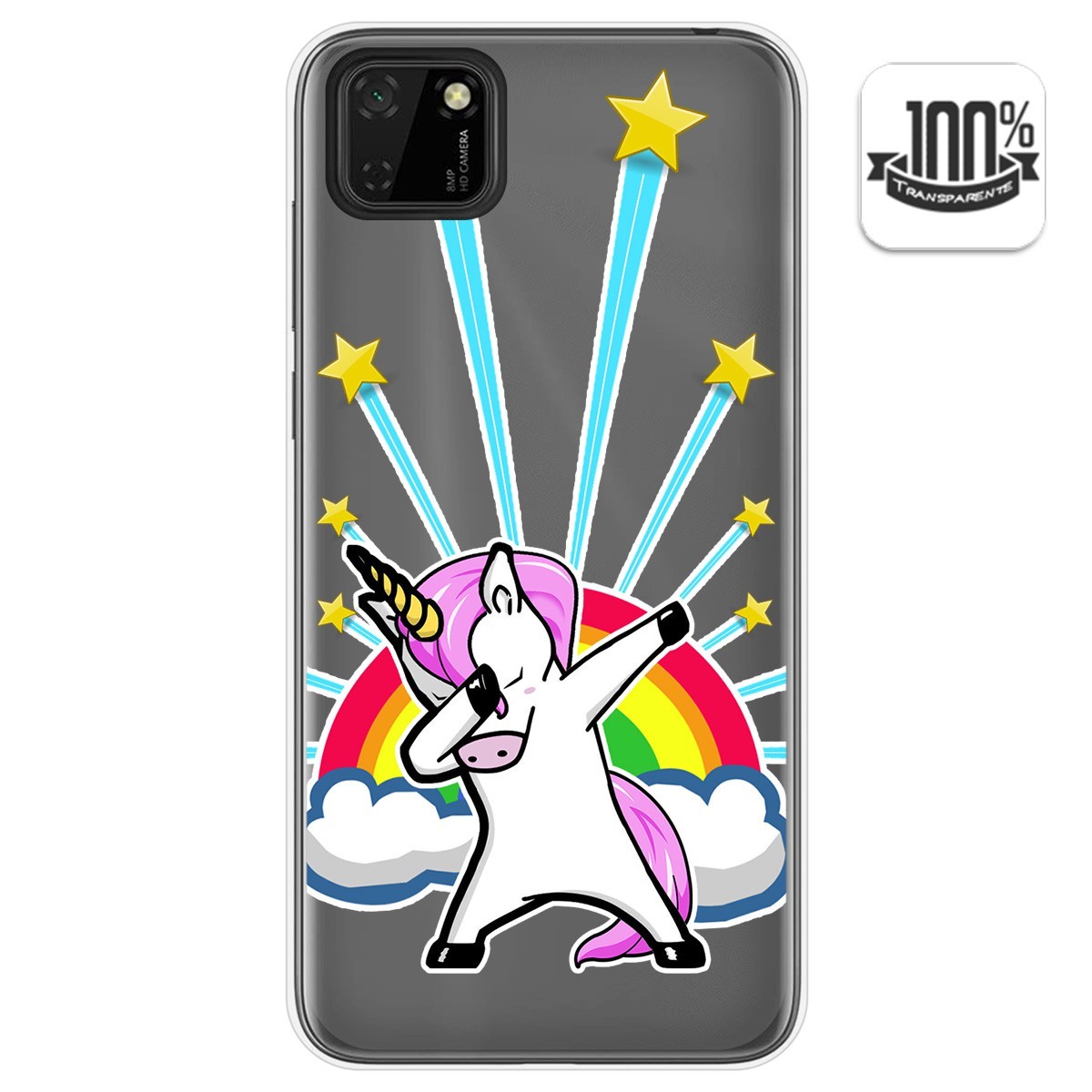 Funda Gel Transparente para Huawei Y5p diseño Unicornio Dibujos
