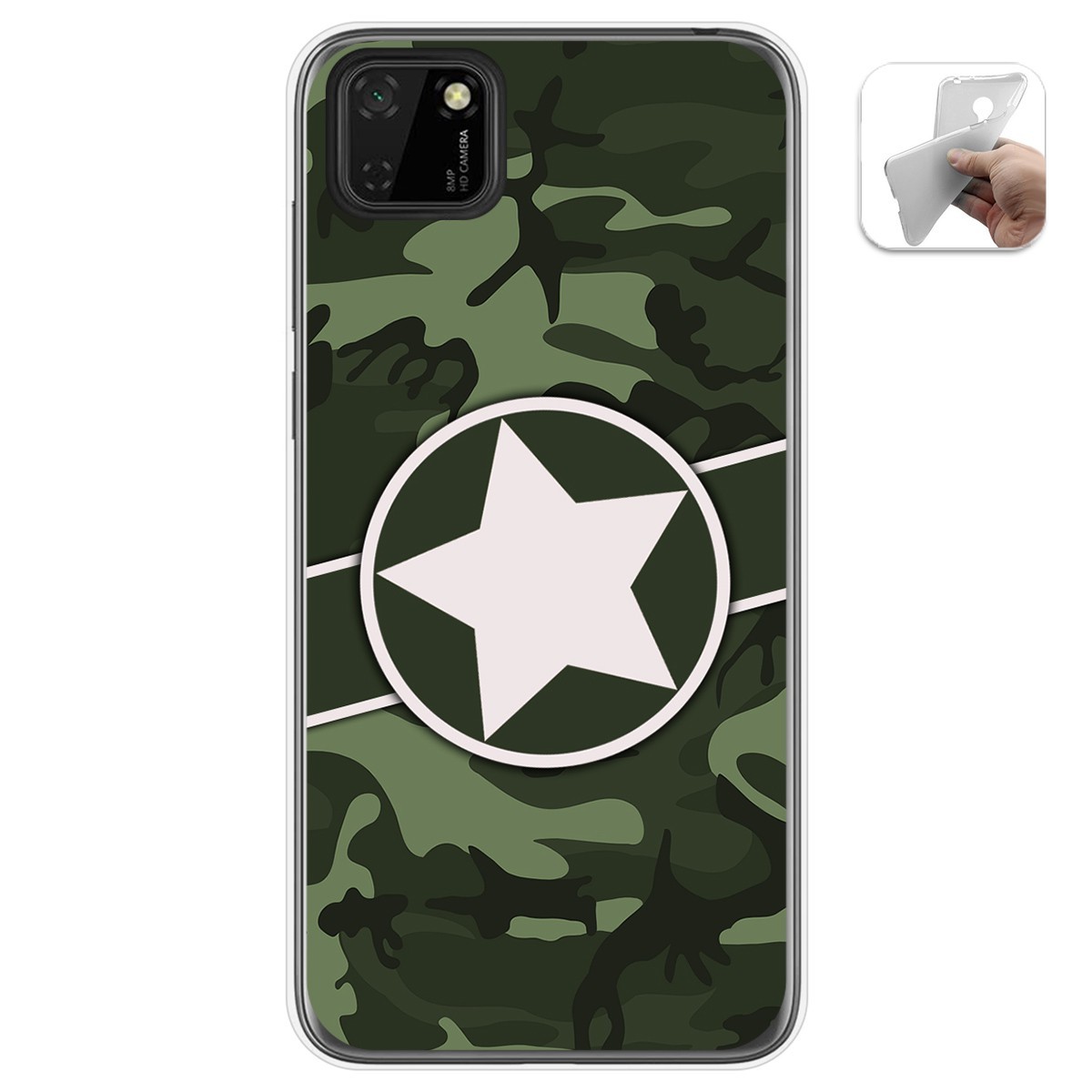 Funda Gel Tpu para Huawei Y5p diseño Camuflaje 01 Dibujos