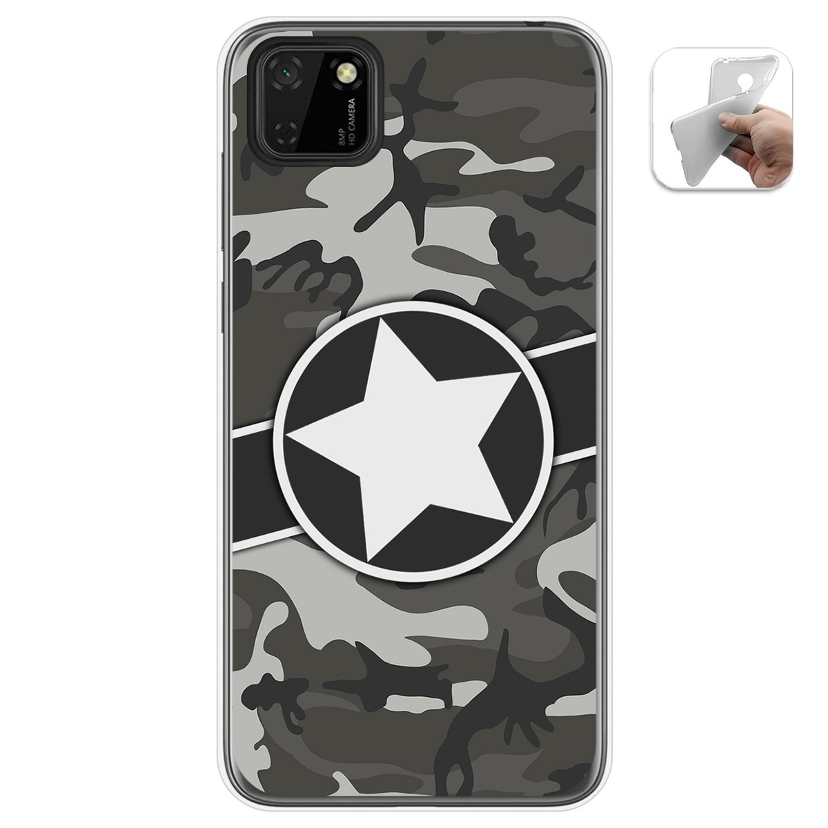 Funda Gel Tpu para Huawei Y5p diseño Camuflaje 02 Dibujos