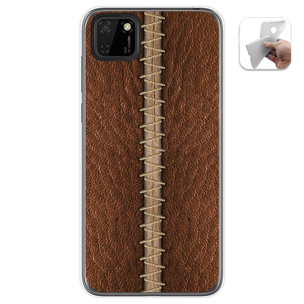 Funda Gel Tpu para Huawei Y5p diseño Cuero 01 Dibujos