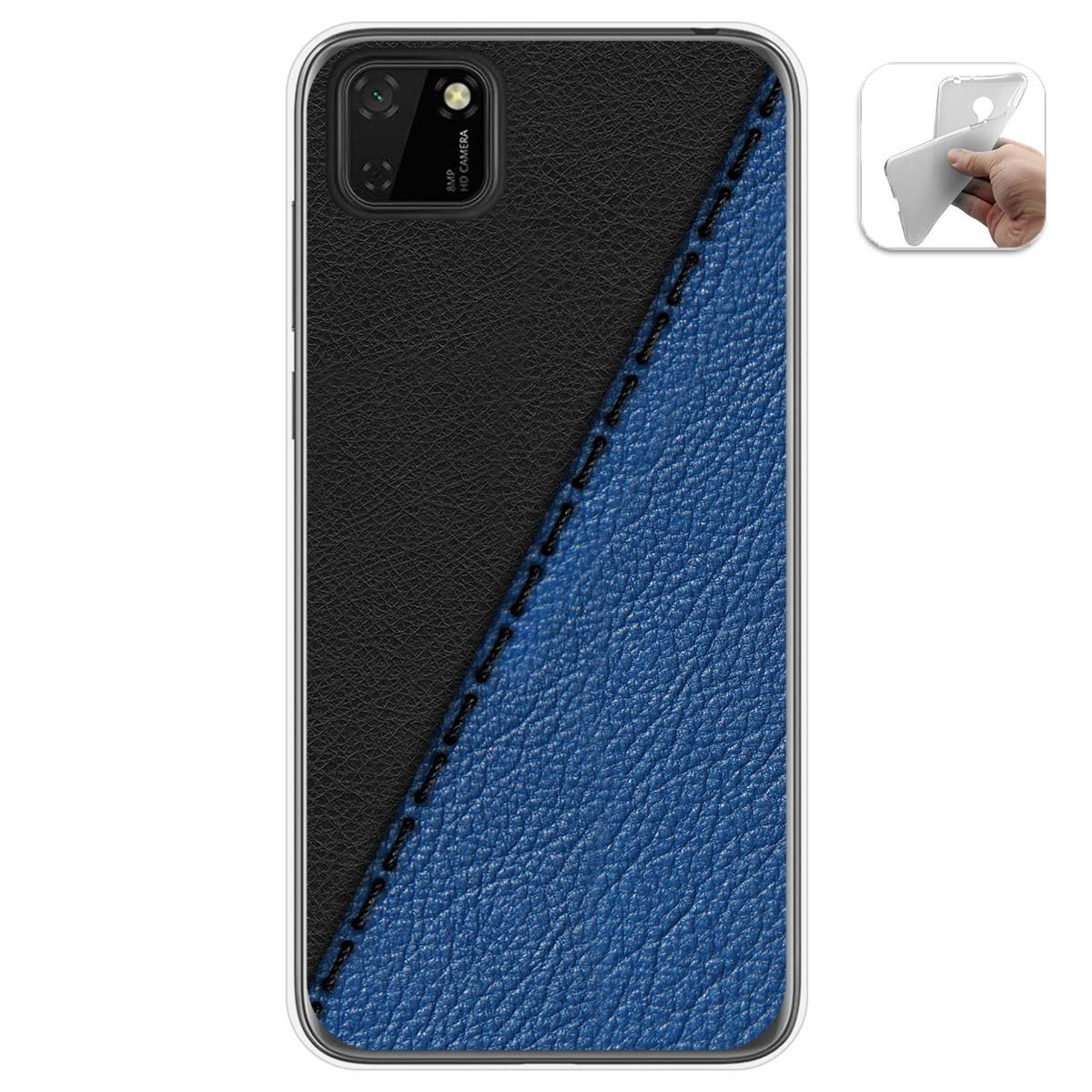 Funda Gel Tpu para Huawei Y5p diseño Cuero 02 Dibujos