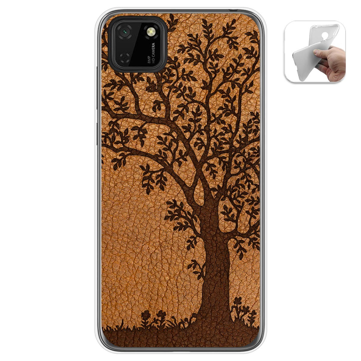 Funda Gel Tpu para Huawei Y5p diseño Cuero 03 Dibujos