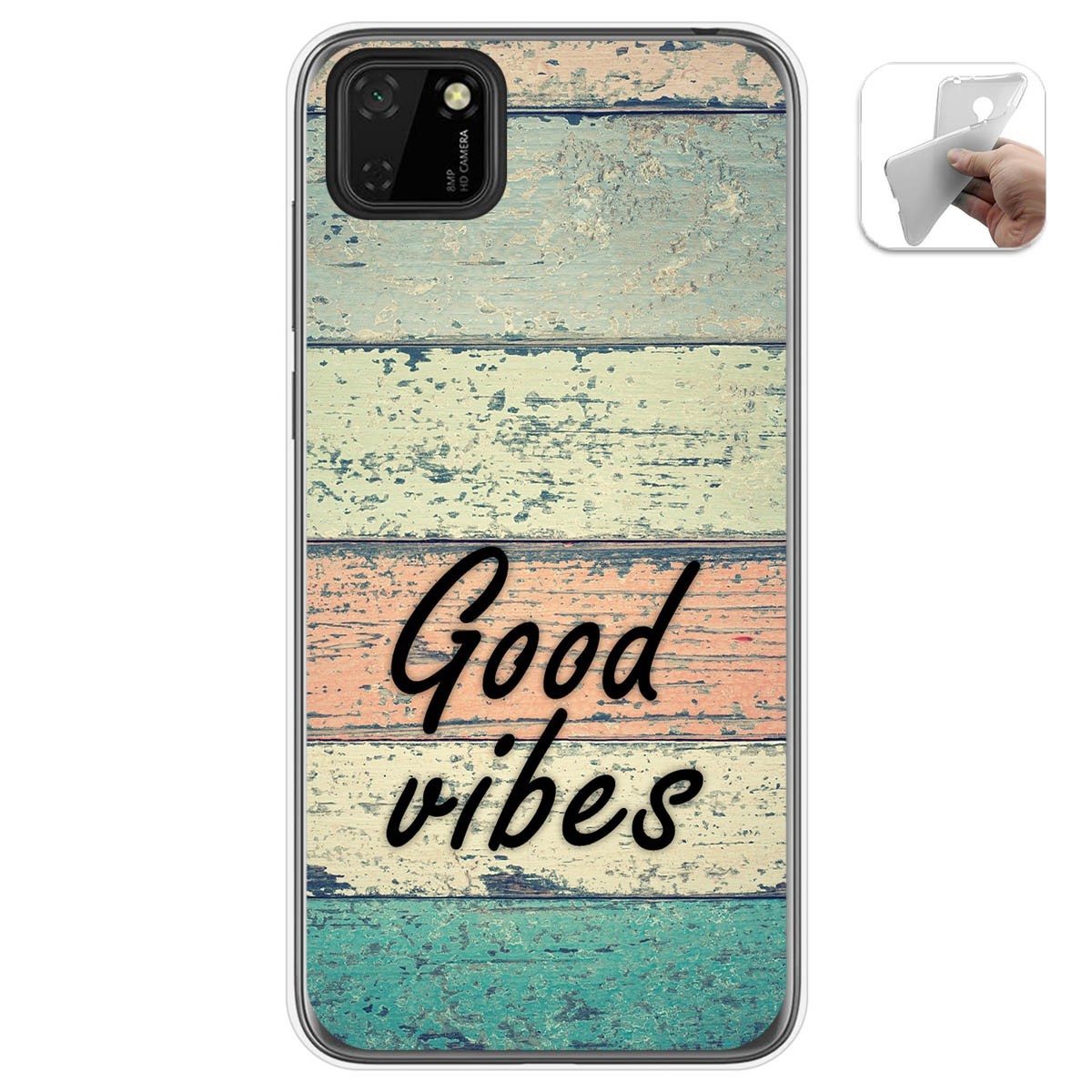 Funda Gel Tpu para Huawei Y5p diseño Madera 01 Dibujos