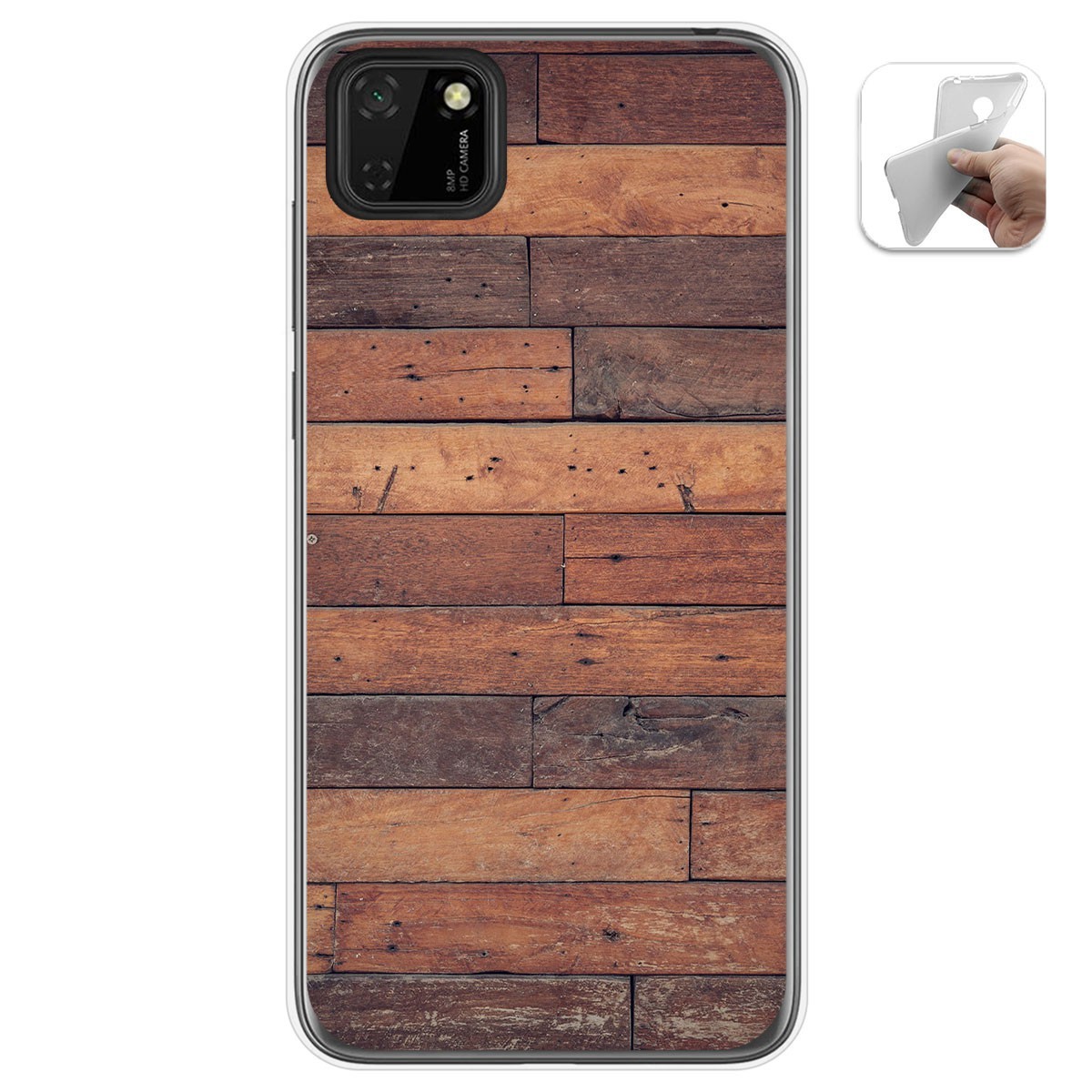 Funda Gel Tpu para Huawei Y5p diseño Madera 03 Dibujos